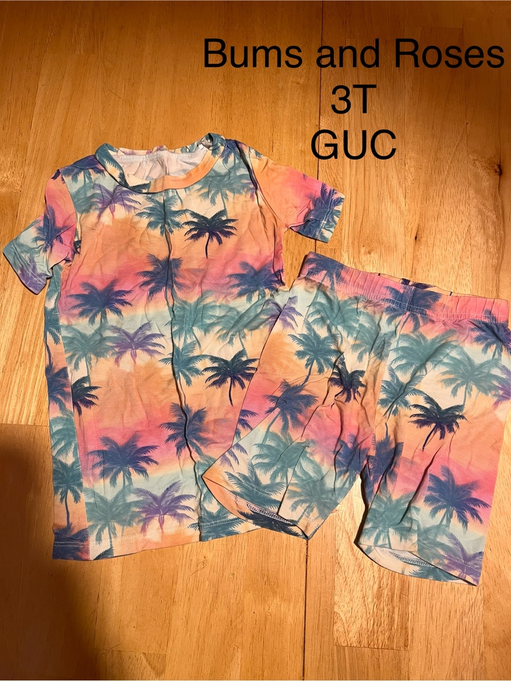 Bums and Roses Toddler Palm-Print Pajama Set - Multicolor